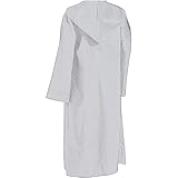 Mittelalterlicher Umhang Mit Kapuze für Herren Halloween Jedi Ritter Cosplay Umhänge Horror Lightweight Wizard Cardigans Robe Kostüm (Weiß,L)