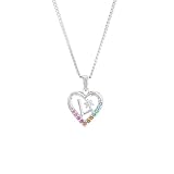 Prinzessin Lillifee Kette mit Anhänger 925 Sterling Silber Mädchen Kinder Halsschmuck, mit Zirkonia synth., 35+3 cm, Silber, L, Kommt in Schmuck Geschenk Box, 2027885