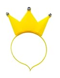 BF Souvenirs 1x LED Haarreif KRONE blinkend und leuchtend, Prinzessin, König, Party Karneval Geburtstag Motto Party Fasching (Gelb)