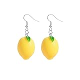 TAXTYHRE Ohrringe Zitrone für Damen, Frucht Ohrringe Mädchen, Charm Früchte Ohrringe, Lustige Nette Zitronenohrringe, Zitronen Tropfen Ohrringe, für Karneval Party Maskerade Sommerstrand