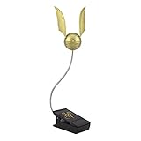 Goldener Schnatz Leselampe mit Lumi-Clip - Offiziell lizenziertes Harry Potter Merchandise, Clip-Lampe für nächtliches Lesen, batteriebetrieben, Gold