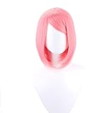 NiceLisa Rosa Kurzes Glattes Haar Frauen Haruno Sakura Anime Cosplay Kostüm Halloween Perücken