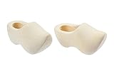 Miniatur Holz Schuhe, ca. 3cm, 2 Stck. Hobbyfun