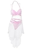 Taeyue Aerith Gainsborough Cosplay Kostüm FF7 Aerith Anime Badeanzug Sand Schwimmbäder Swimsuit Outfits für Frauen, M