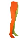 Maskworld Pippi Langstrumpf Strumpfhose für Kinder - grün/orange (98/122) - Kostüm-Zubehör für Karneval, Halloween & Motto-Party