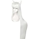 CHALKSEA Anime Cosplay Perücke, Inuyasha Inuyasha Perücke, Anime Long Perücke, Mit Kostenloser Perückenkappe, Für Party Alltag Halloween Perücke Cosplay, Anime-Fan-Geschenk,Weiß