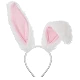 Gjinxi Halloween Haarbänder Niedlich Plüsch Hase Ohren Haarschmuck Hasenohren Stirnband Verkleidung Zubehör Haarstyling Deko Flauschig Kopfschmuck für Ostern/Party/Hochzeit Cosplay