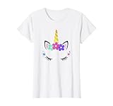 Süßes Unicorn Gesicht Tshirt für Frauen und Mädchen Geschenk T-Shirt