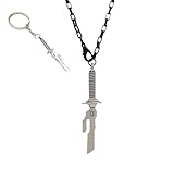 CuNto Jujutsu Fushiguro Toji Kaisen Halskette, Schlüsselanhänger, Zubehör, japanisches Anime, Cosplay, Anime, Fan, kreatives Geburtstagsgeschenk, 2 Stück, Schwarz, Kupfer, Kein Edelstein