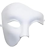 Lilwemen Herren Maske Maskerade Maske Phantom der Oper Halbmaske (Weiß)