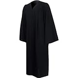 GraduatePro Abschluss Robe Graduation Abschlusskleider Lang Pastor Chor Klerus Gewand Kanzel für kirchliche Aktivitäten Schwarz
