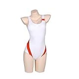 Aulande Darling in The FRANXX Cosplay Kostüm 02 Zero Two Weißer Badeanzug Damen Cosplay Bodysuit Bademode Outfit für Halloween Karneval Party (Costume, S)