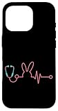 Hülle für iPhone 16 Pro Bunny Stethoskop Herzschlag Design