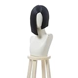 Anime Spiel Cosplay Valorant Viper Perücke, kurze glatte schwarze Cosplay Perücken hitzebeständiges Kunsthaar, für Halloween, Party, Karneval, Nachtleben, Konzerte, Hochzeiten