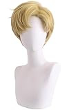 NOPQRZTU Anime Sailor Moon Tenoh Haruka Cosplay Perücke Blond Matrosen Uranus Verkleidung Tenoh Haruka Cosplay Perücke Halloween Karneval Party Cosplay Kostüm Zubehör Perücke Erwachsene