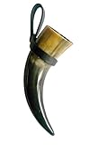 1 Trinkhorn Lasse mit Halter ca. 0,15-0,2L/15-20 cm versiegelt/poliert