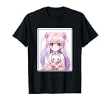 Kawaii Mädchen Anime Manga Mädchen Katze T-Shirt