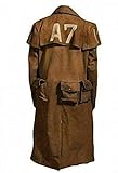 Aksah Fashion Herren NCR Ranger Veteran Armor New Vegas A7 Braunes Wildleder Trenchcoat Cosplay Kostüm, braun, XL