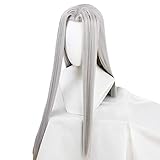 WHBHD Spiel Final Fantasy Sephiroth Cosplay Perücke Ff7. Cosplay Lange silbrige gerade Männer Perücken wärmebeständige synthetische Haare