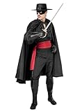 Maskworld Zorro Kostüm - Größe: L - Komplett-Kostüm des schwarzen Rächers für Karneval, Halloween & Motto-Party
