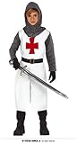 FIESTAS GUIRCA Adliger Tempel Ritter Kostüm Kind - Alter 5-6 Jahre - Jungen u. Mädchen Ritterkostüm Kinder - Ninja Krieger Kostüm Karneval, Templer Helden Fasching, Halloween, Mittelalter Markt