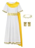ReliBeauty Griechischer Gott Kostüm Kinder Jungen Römer Kostüm Zeitreise Toga Unisex Karneval Halloween,140