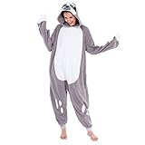 Spooktacular Creations Unisex Erwachsene Faultier Kostüm Schlafanzug Jumpsuit, Plüsch Jumpsuit Pyjama für Damen Herren (X-Large)