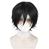 CHALKSEA Cosplay Perücke, Angels of Death Isaac Foster Zack Perücke, Short Black Perücke, Mit Kostenloser Perückenkappe, Halloween Kostüm Perücke, Für Party Karneval Weihnachten Anime-Geschenk