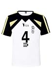 Fukurodani Kotaru Bokuto T-Shirt Cosplay Kostüm Volleyball Team Trikot Nr.4 Tee Top Weiß, weiß, S
