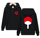 QYIFIRST Pullover Uchiha Clan Uchiha Ichizoku uchiwa Cosplay Kostüm Kaputzen Jacke Streetwear Unisex Anime 3D Druck Jacket Sweatshirt Schwarz XL (Chest 112cm)