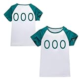 Game Personalisierte T-Shirt Unisex für Erwachsene/Kind,Staffel 2 Costume Fasching Kostüm Cosplay Tops Personalized Number Game Spieler Shirt Baggy Oberteile Geschenkefür Fans(#Erwachsener Green)