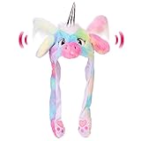 Cuteoy Tierhut Plüsch Ohren Bewegen Springen Dress Up Cosplay Party für Kinder（Einhorn）