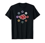 Naruto Offiziell Lizenziertes Akatsuki Ringe T-Shirt Schwarz S Klassische Passform Kurzarm Herren Jungen Anime Casual