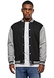 Urban Classics Herren 2-tone College Sweatjacket, Blk/Gry, L EU
