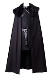 Jon Snow Cosplay Kostüm Ritter Cosplay Nacht Uhr Kostüm Halloween Sansa Kostüm Umhang Outfit - Weiß - Medium