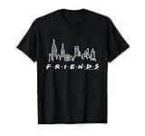 Friends Herren Cartoon T-Shirt Schwarz S Klassische Passform Kurzarm Crew-Ausschnitt Pull-On Alle Freizeit Klein Regular Small DE 16.5 1 Count