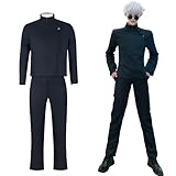 CR ROLECOS Satoru Gojo Cosplay-Kostüm aus dem Anime Jujutsu Kaisen Schuluniform für Jungen, Halloween-Kostüm Anime Männer Fasching Karneval Party-Outfits S