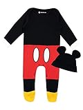 Disney Baby Jungen Mickey Mouse Schlafstrampler und Mütze Set Rot 86