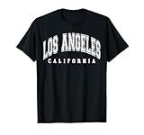 US College Campus High School University Designs - Unisex Erwachsene & Kinder - Klassisches Kurzarm-T-Shirt mit Textaufdruck - Los Angeles Kalifornien California Californian US - Schwarz - Klein