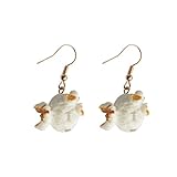 Tonsee Accessoire Ohrringe Damen Ohrstecker Fun Food Popcorn Ohrringe DIY Ohrringe Schmuck Lustige Persönlichkeit Kleine Ohrringe Frauen Geschenk Strass Statement Ohrringe (White, One Size)