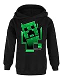 Minecraft Creeper Inside Hoodie Jungen Kids Gamer Schwarzer Kapuzenpullover 9-10 Jahre