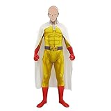 One Punch Man Cosplay Kostüm, Muskulöser Superheld Saitama Anime Cosplay Outfit für Halloween Weihnachtsfeier