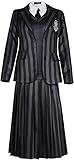 MIMIKRY 5-teiliges Wednesday Damen Kostüm Schuluniform Erwachsene Serie, Größe:XL