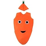 Amagogo Mädchen Vliese Obst Gemüse Kostüm Kits, Cosplay Kostüme Obst-Kostüm, Lustige Anzieh-Essen Schulparty Requisiten für Mottopartys, Festivals, Karotte für Kinder
