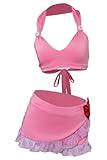 Taeyue Aerith Gainsborough Bikini Badeanzug Anime Cosplay Kostüm Strand Schwimmbad Swimwear Outfits Damen, L