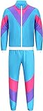 cuteDIY 80er Jahre Kleidung Damen 90er Outfit Kleidung Herren Kostüm Trainingsanzug