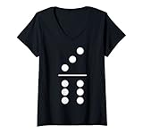 Damen Fasching & Karneval - 3/6 Domino Stein Kostüm T-Shirt mit V-Ausschnitt