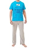Sesame Street Herren Krümelmonster Schlafanzuge Blau Large