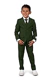 OppoSuits Einfarbiger Anzug für Jungen in Glorious Green - Abschlussball- und Hochzeitsfeier-Outfit - einschließlich Blazer, Hose und Krawatte - Grün