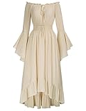 SCARLET DARKNESS Steampunk Wikinger Kostüm Damen Halloween Karneval Festlich Vampir Maxikleid Aprikose M